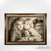 تابلو فرش دستباف مهرمادر سیاه قلم کد 118