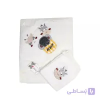 ست حوله دو تکه نوزاد گلدوزی شده ببک Bebek