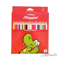 مداد رنگی 24 تایی مقوایی سوسماری aligator