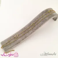 پابند زنانه استیل دو ردیفه طرح قلب کد 345