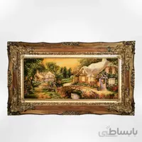 تابلو فرش دستباف منظره پل و کلبه کد ۱۰۷