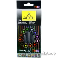 مدادرنگی 12 رنگ آدل طرح بلک لاین تریو ا ADEL black line trio 12 colour pencils