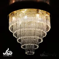 لوستر سقفی کریستالی طلا 6638 دایره فرم SMD کد 6 – 60*60