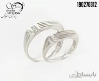 حلقه ست نقره طرح دو نگین