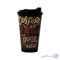 لیوان کافی درب دار پلاستیکی کد 24K-12