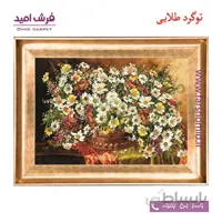 تابلو فرش ماشینی طرح سبد گل کد 12064 فرشان