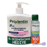 صابون مایع آنتی باکتریال Proxentin حجم 500 میلی + ژل ضدعفونی کننده 100 میلی