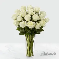 دسته گل رز هلندی سفید