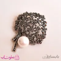 گل سینه زنانه برنجی طرح فانتزی کد 1010-4