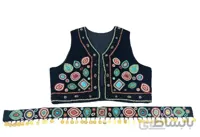 ست جلیقه و کمربند زنانه کردستان مروارید دوزی شده کد 117