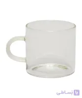 فنجان شیشه ای دسته رنگی