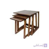 میز عسلی چوبی سه تکه مدل 4023 طرح پلکانی