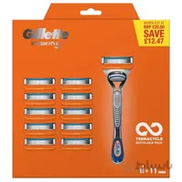 پک اصلاح ژیلت فیوژن پنج مدل Gillette Fusion 5 | یک دسته + ۱۱ سری ژیلت ا Gillette Fusion 5 Men's - 11 Razor Blades - 1 pack with 1 Handle