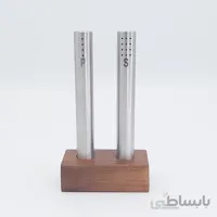 نمکدان استیل میله ای با پایه چوبی رومنس کد 1048