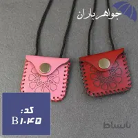 کیف گردنی چرم دست دوز طرح دار کد B_1045