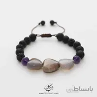 دستبند زنانه جاسپر،عقیق شجری و آمیتیست