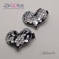 گیره مو انبری مدل قلبی پولکی
