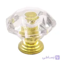 دستگیره تزیینی طرح کریستال پشت طلایی قطر 25 میلی‌متر