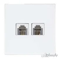 صفحه پریز تلفن دو سوکته پارت الکتریک مدل اذین سفید ا Plate Telephone socket with two sockets Part Electric White Azin model
