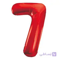 بادکنک فویلی عددی ساده قرمز عدد ۷