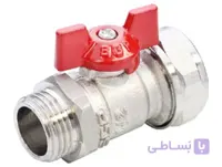 شیر یکسر روپیچ کوپلی نیوپایپ دسته پروانه‌ای (1/2*20)