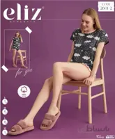 ست تیشرت و شورتک راحتی زنانه 2-2601 ترک | الیز | Eliz