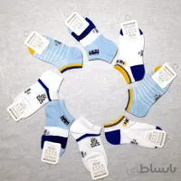جوراب مچی پسرانه وارداتی شیک 1 ساله تا 10ساله ترکیب ابی و سفید