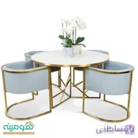 میز ناهارخوری استیل 4نفره مدل مه‌سان