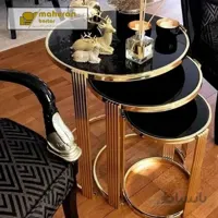 میز عسلی استیل سه تیکه مدل شادین shadin