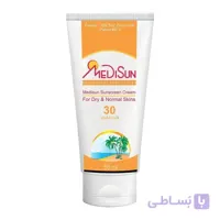 کرم ضد آفتاب بی رنگ SPF30 پوست های خشک و نرمال مدیسان 50 میل