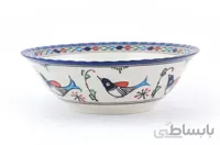 کاسه سالاد خوری چینی میبد مروارید طرح مرغی رنگی