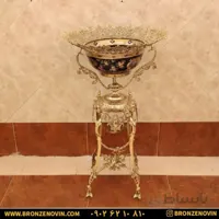 آجیل خوری برنزی کنار سالنی طرح کالسکه