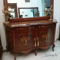 آینه کنسول چوبی مدل دو درب ابرویی کد ۱۰۲۰۲۰