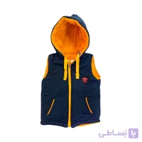 پافر جلیقه ای دورو بچگانه مدل NGN19Kh خردلی-سرمه ای