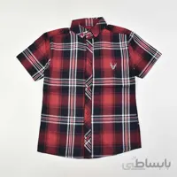 پیراهن آستین کوتاه پسرانه بچه گانه چهارخانه کد 2415