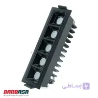 چراغ دکوراتیو توکار خطی 12 وات با بدنه مشکی اکووات