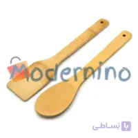 ست 2 پارچه کفگیر و قاشق آشپزی بامبو سایز 30