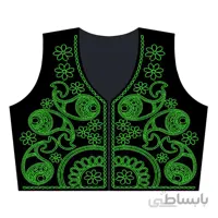 جلیقه مخمل مشکی طرح ماهی سبز