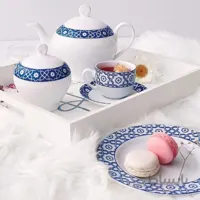 سرویس چینی 102 پارچه کامل میبد سرمه ای درجه یک
