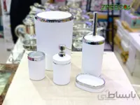 ست سرویس بهداشتی ۵ تکه اکرولیک سفید نقره ای