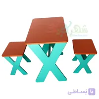 میز و صندلی کودک 2 نفره مدل روستیک