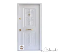 درب ضد سرقت دوقاب روکش پی وی سی سفید - 105*210 / راست بازشو