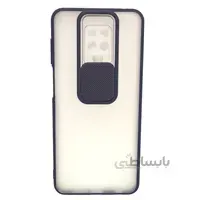 قاب پشت مات شیائومی Note 9 pro محافظ لنزدار کشویی سورمه ای
