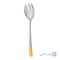 چنگال سرو سالاد ناب استیل مدل فلورانس دور طلا