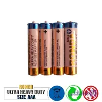 باتری نیم قلمی روندا معمولی شیرینک 4 عددی ا Normal Ronda Ultra Plus Alkaline AAA Battery Pack Of 4