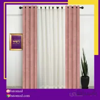 پرده اماده کتان رنگ کالباسی کد 1026