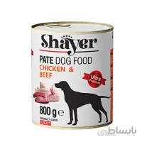 کنسرو مخصوص سگ پته شایر با طعم مرغ و گوشت قرمز مدل 800 گرمی ا shayer