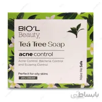 صابون آرایش پاکن شیرکرمی روغن تی تری ،ضد آکنه و چروک پوست های چرب بیول ا Tea Tree So Pure Face Wash Makeup Remover Soap BIOL