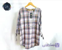 تونیک چهارخونه پشمی صورتی