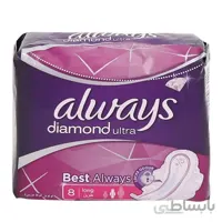 نوار بهداشتی آلویز بزرگ مدل Diamond Ultra بسته 8 ع